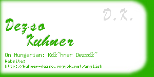 dezso kuhner business card